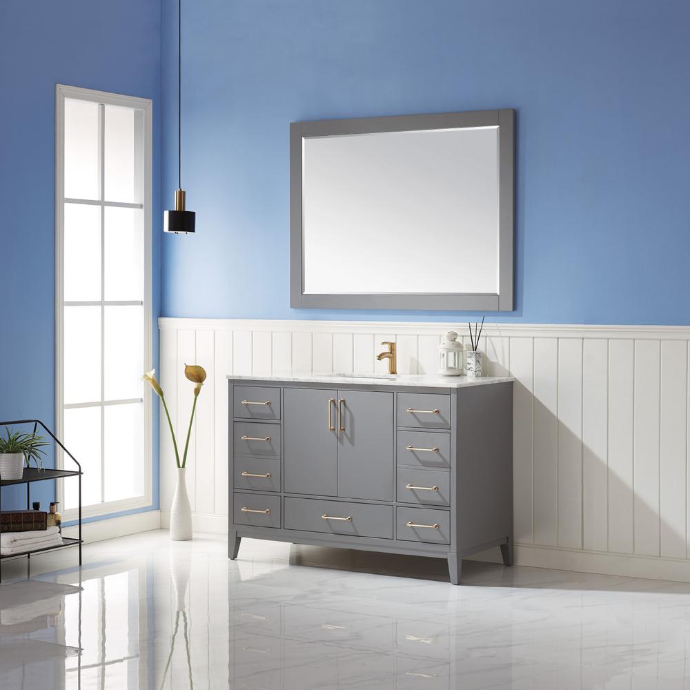 48" Single Bathroom Vanity Set in Gray with Mirror. Picture 4