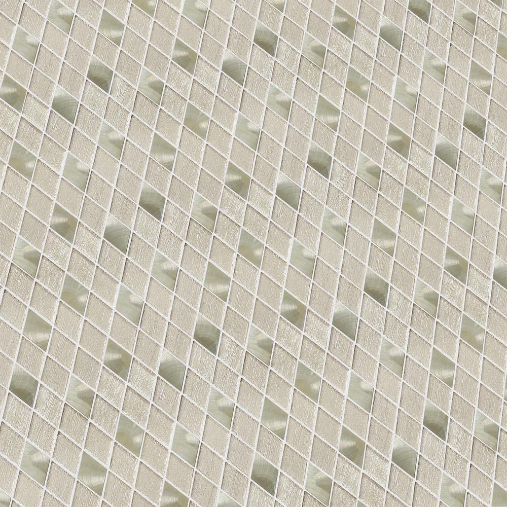 Ballagh 9.9" x 12" Diamond Laminated Glass Mosaic Mix Aluminum Wall Tile. Picture 3