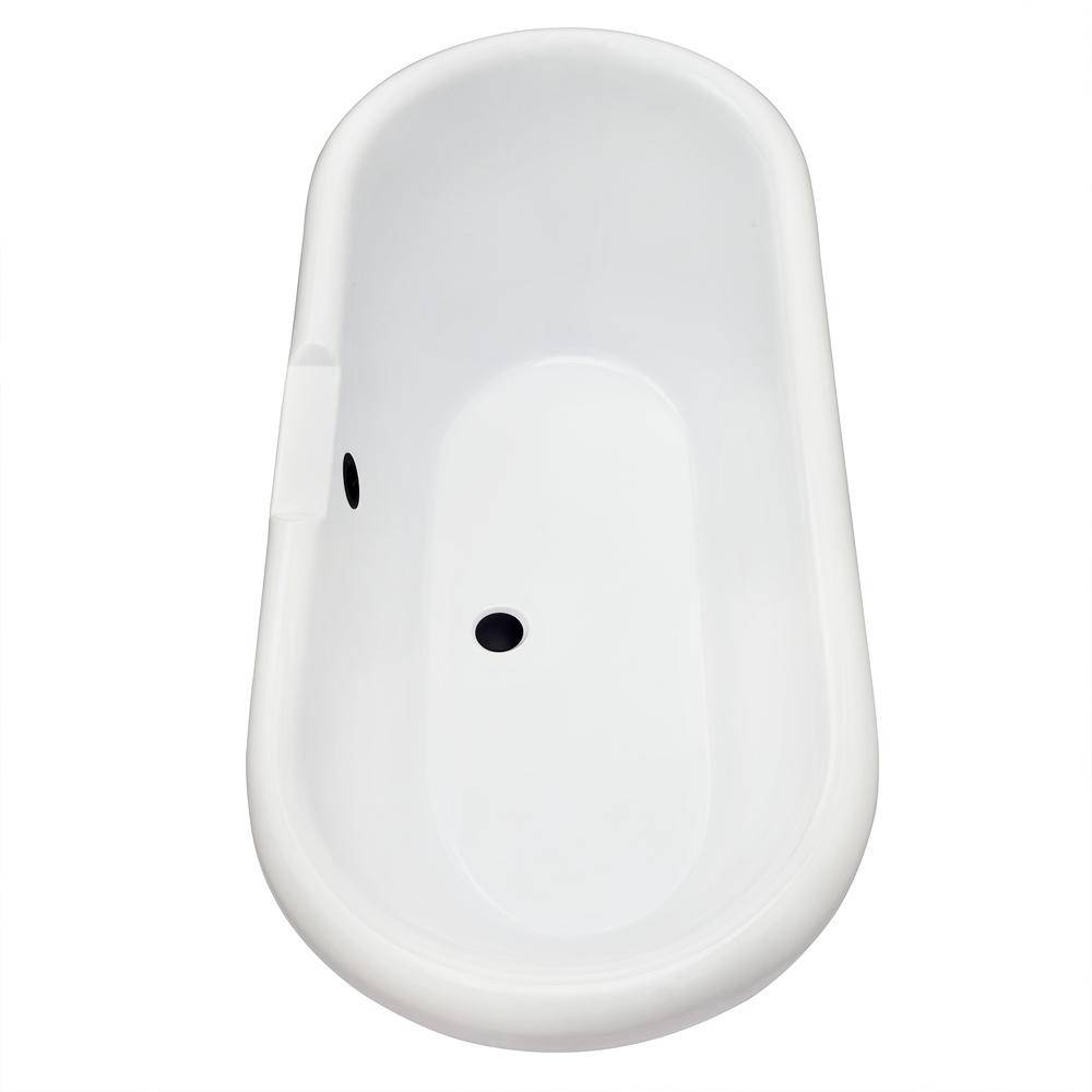Kerta 67" x 29" Acrylic Clawfoot Soaking Bathtub in Glossy White. Picture 4