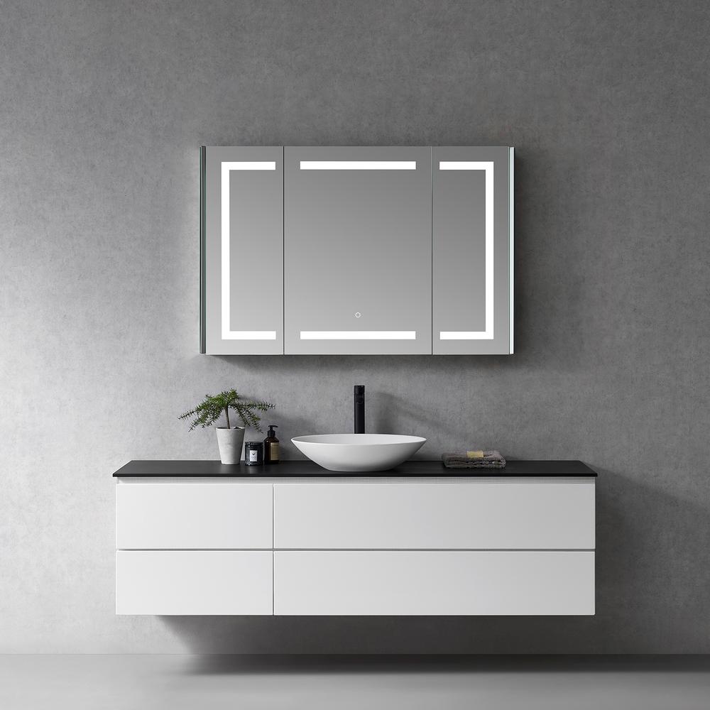Frameless Surface-Mount/Recessed LED Lighted Bathroom Medicine Cabinet. Picture 6