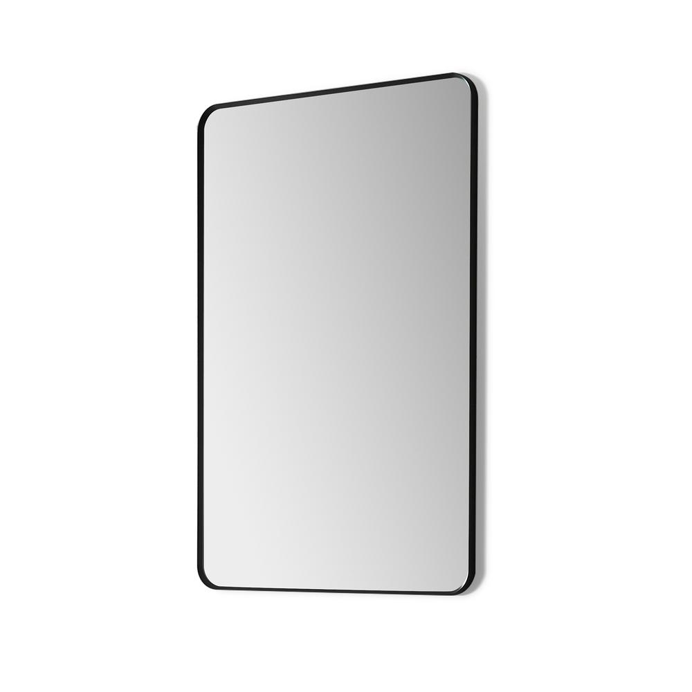 Nettuno 24" Rectangle Bathroom/Vanity Matt Black Aluminum Framed Wall Mirror. Picture 2