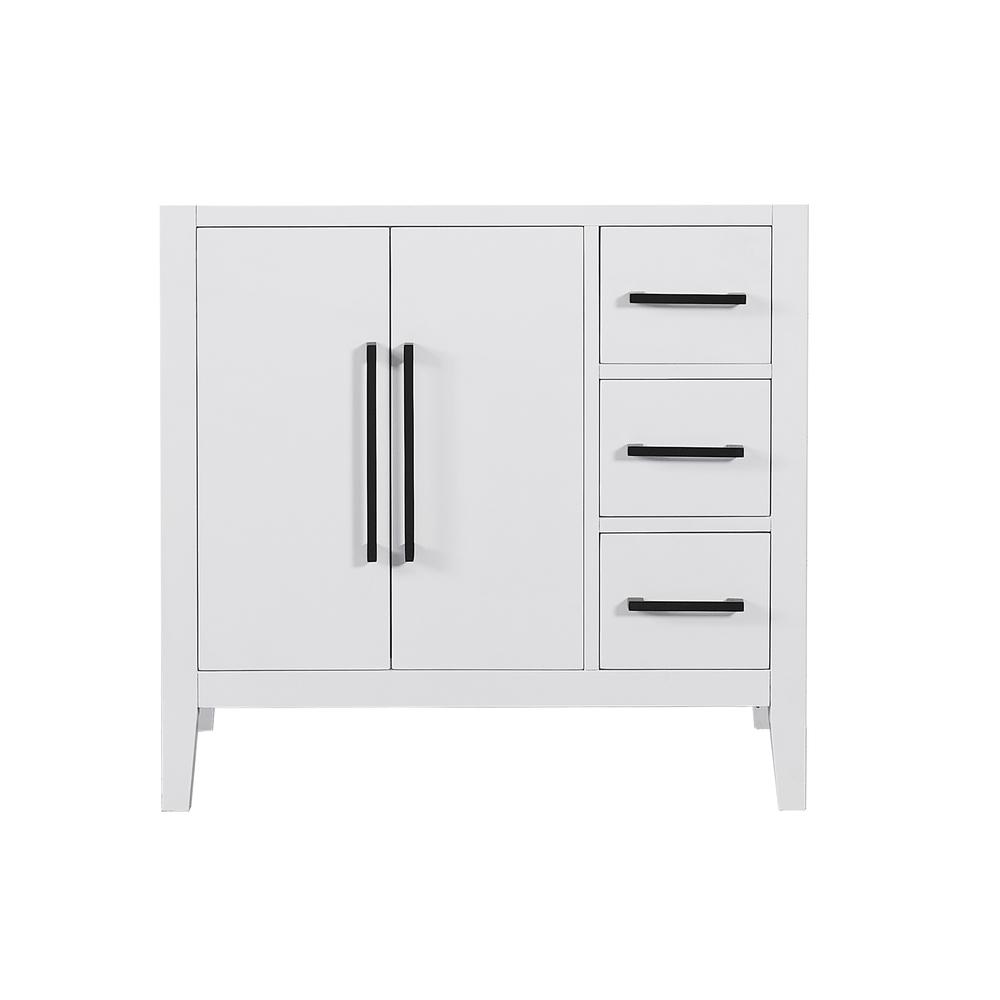 Single Bathroom Cabinet Vanity Base in White without Top and Sink, no Mirror. Picture 1