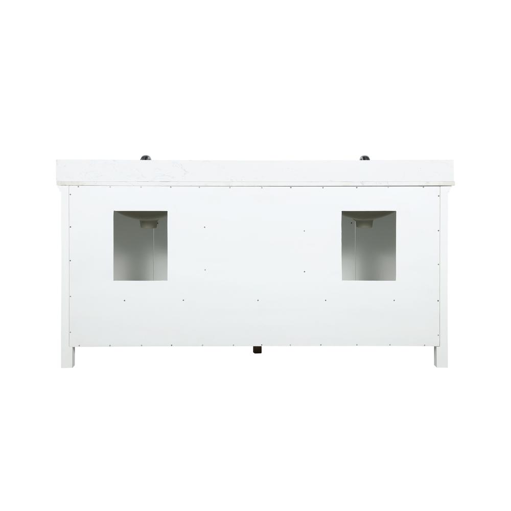 72" Double Bathroom Vanity Set in White without Mirror. Picture 2