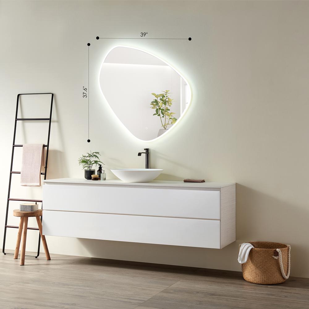 Rasso Novelty 39" Frameless Modern Bathroom/Vanity LED Lighted Wall Mirror. Picture 2