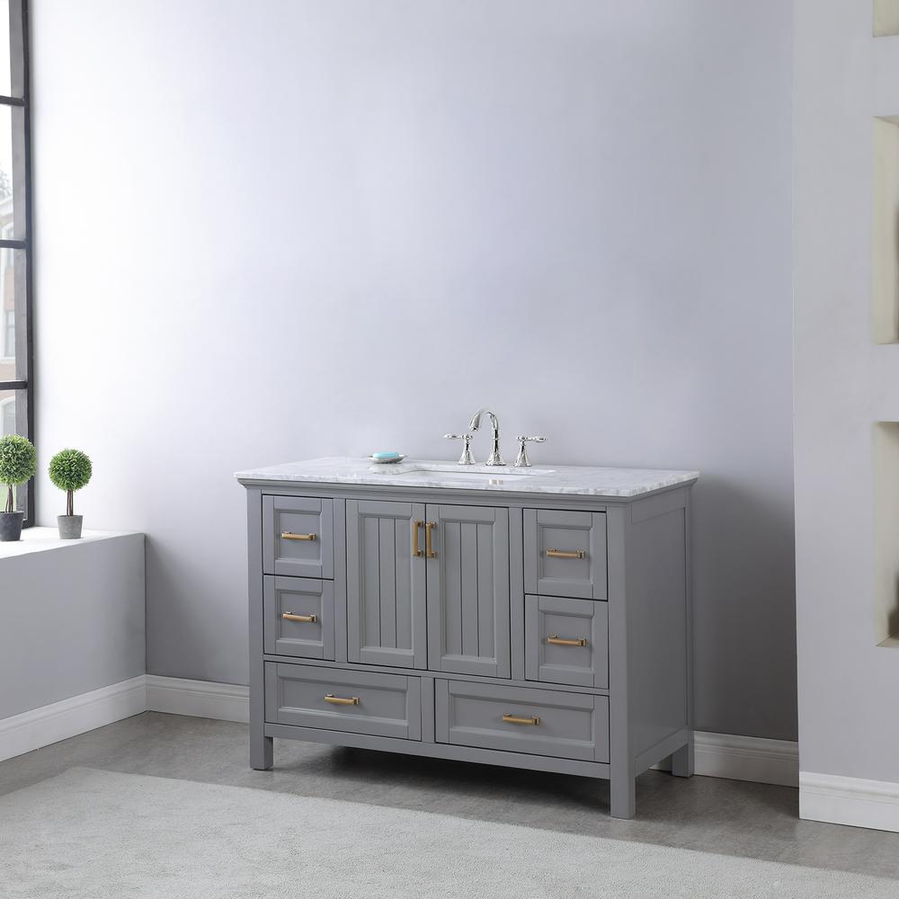 48" Single Bathroom Vanity Set in Gray without Mirror. Picture 3