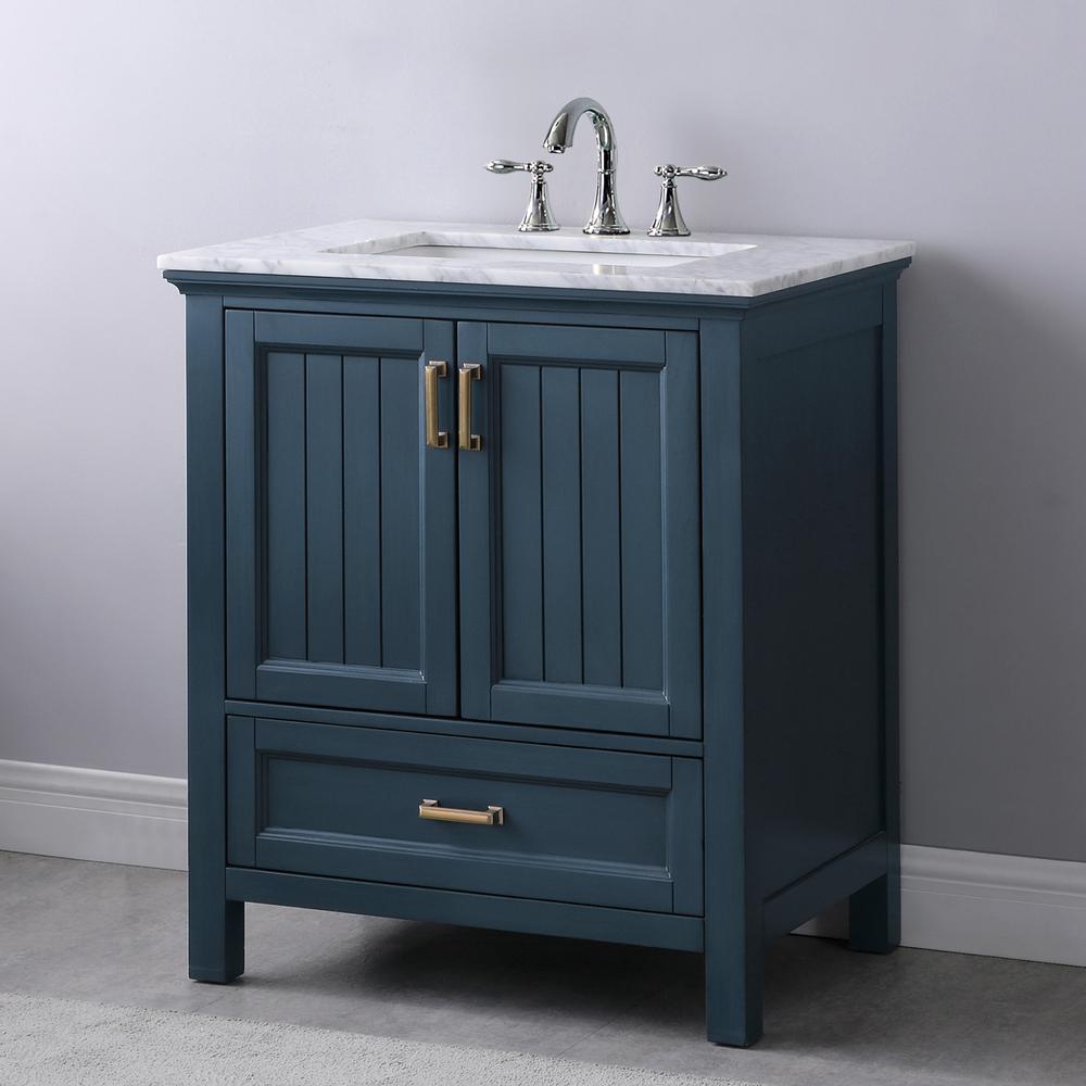30" Single Bathroom Vanity Set in Classic Blue without Mirror. Picture 4