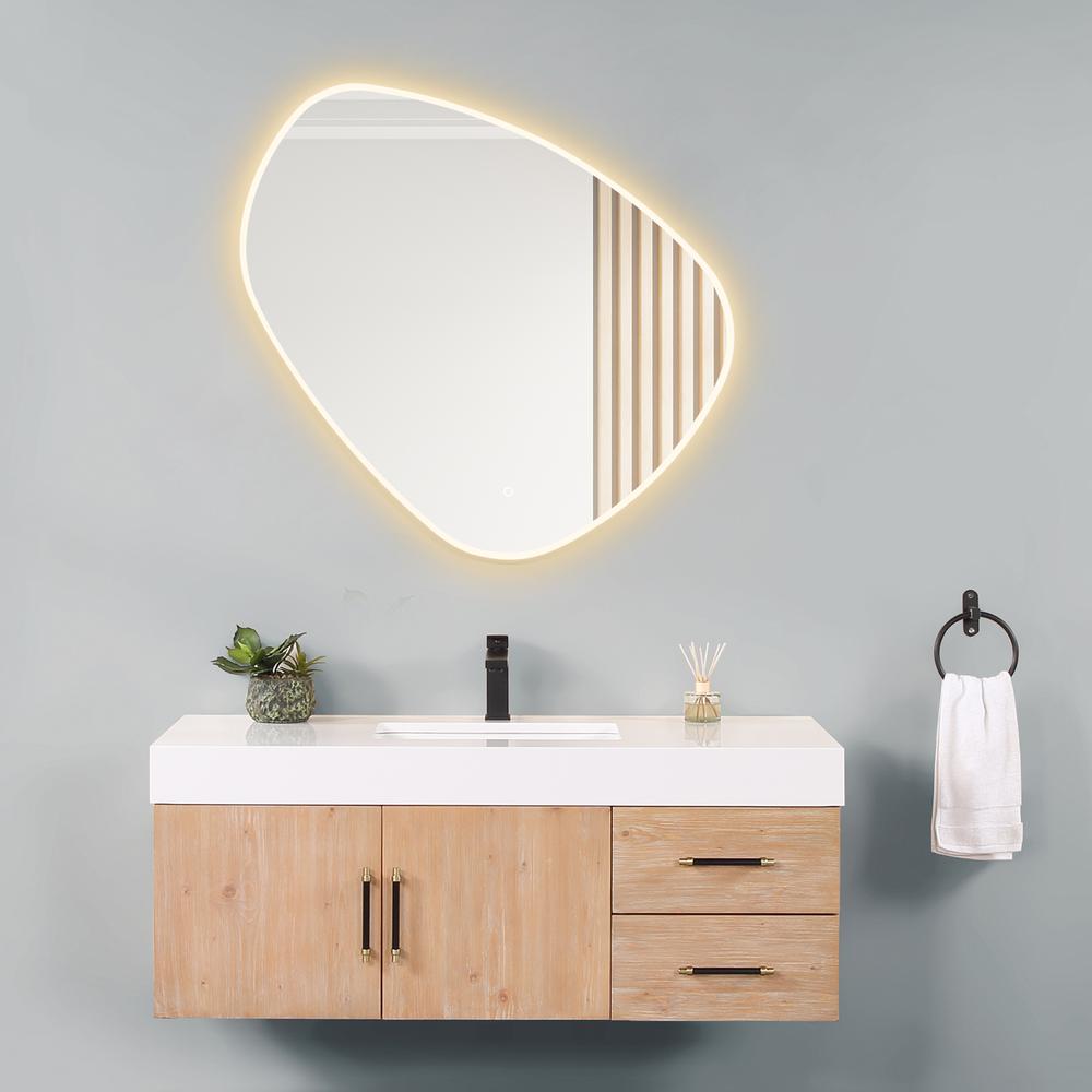 Rasso Novelty 39" Frameless Modern Bathroom/Vanity LED Lighted Wall Mirror. Picture 11