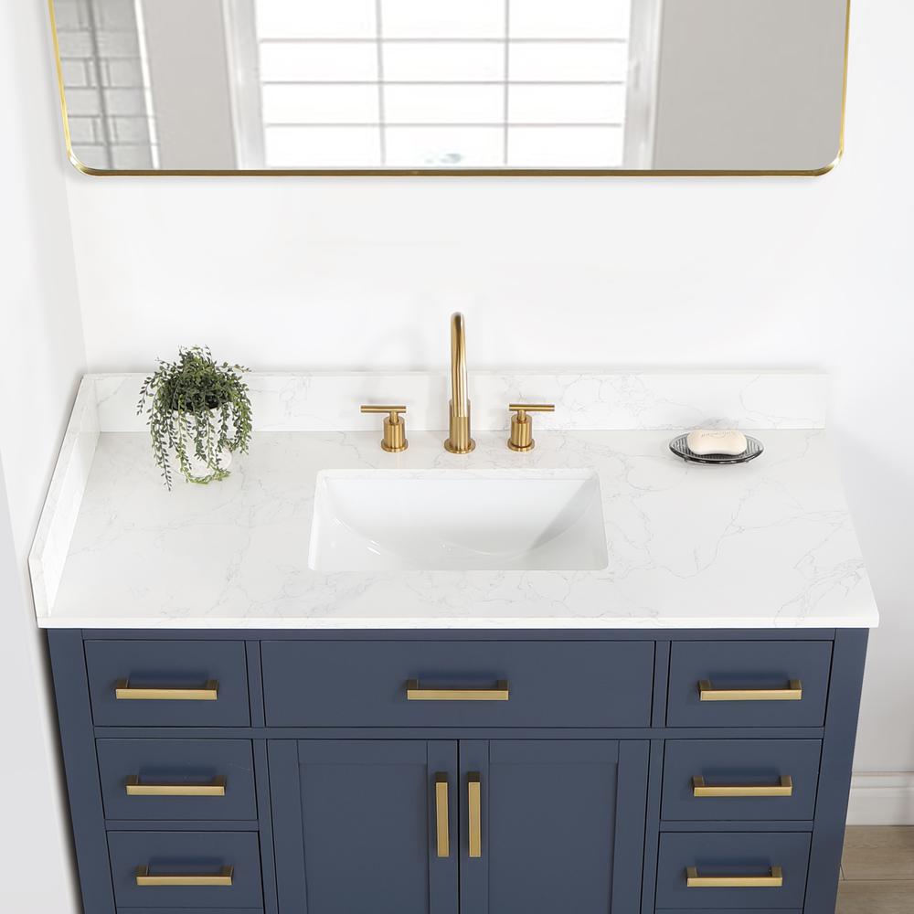 48" Single Bathroom Vanity in Royal Blue without Mirror. Picture 6