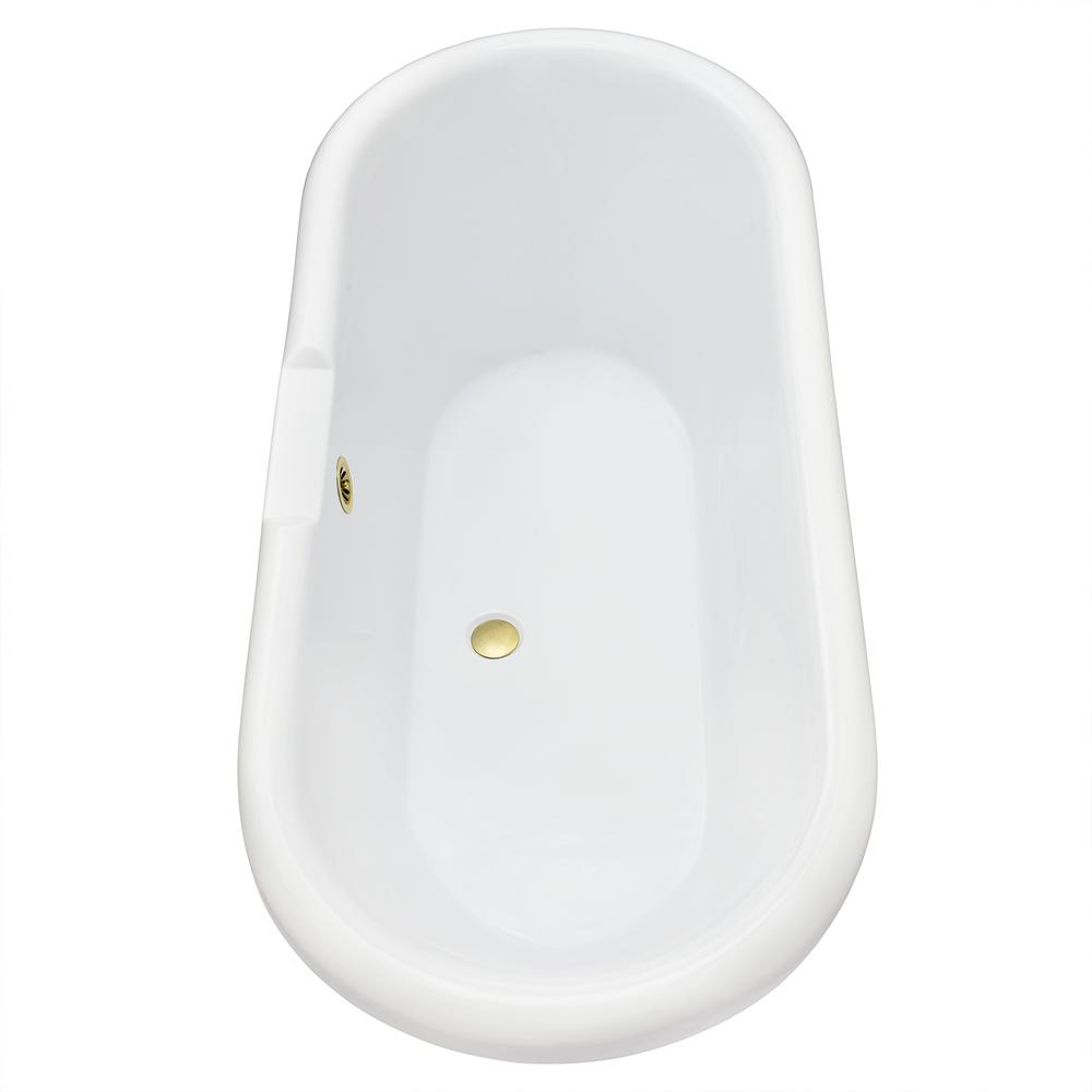 Kerta 67" x 29" Acrylic Clawfoot Soaking Bathtub in Glossy Gray. Picture 3