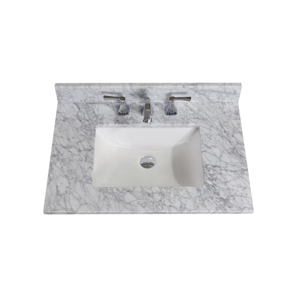 31 in. Natural Marble Vanity Top with White Sink. Picture 1