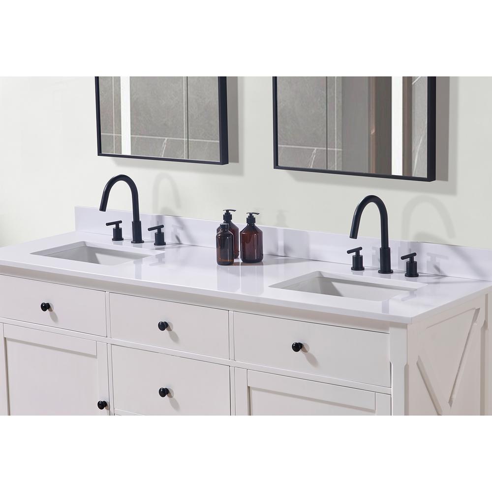 73. in Composite Stone Vanity Top in Snow White with White Sink. Picture 6