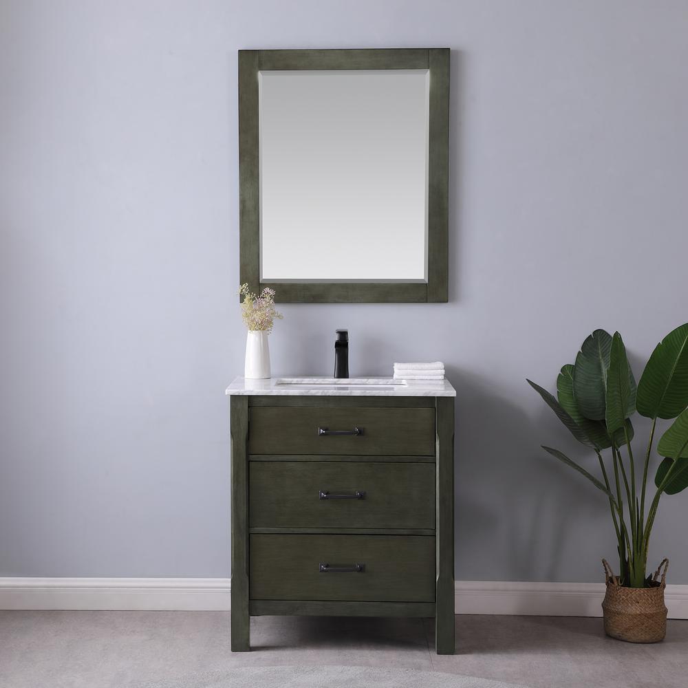 30" Single Bathroom Vanity Set in Rust Black without Mirror. Picture 9