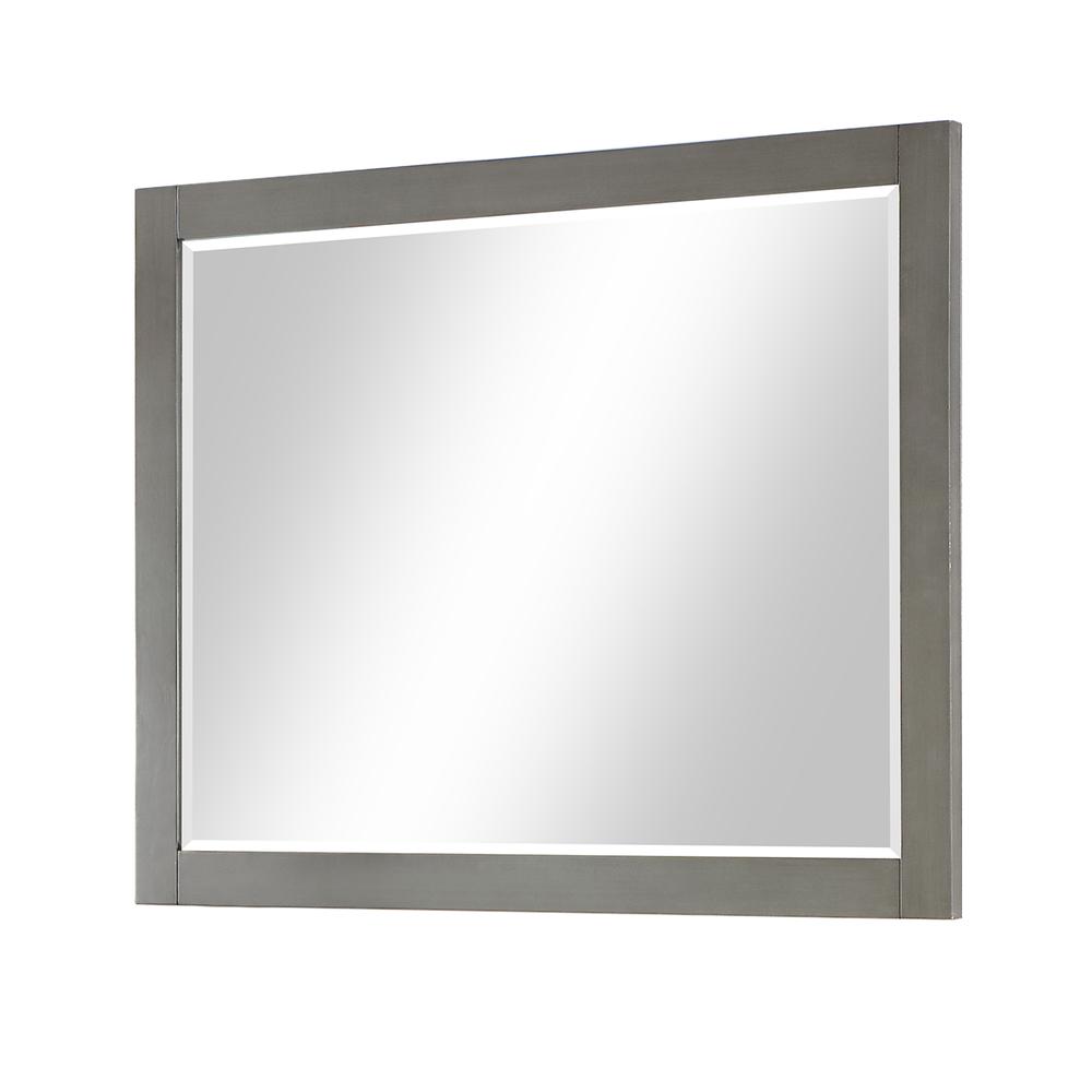 48" Rectangular Bathroom Wood Framed Wall Mirror in Gray Pine. Picture 2