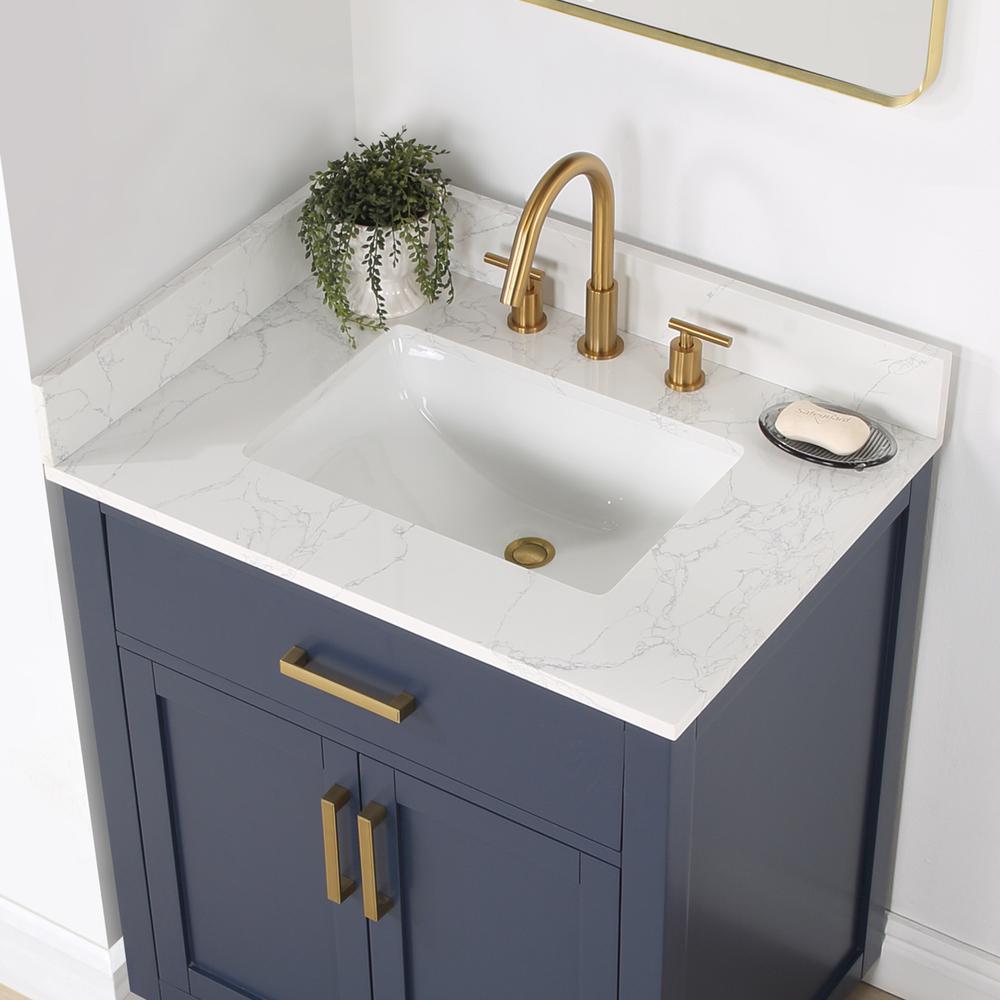 30" Single Bathroom Vanity in Royal Blue with Mirror. Picture 7