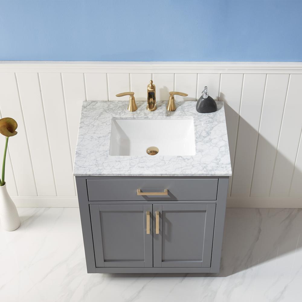 30" Single Bathroom Vanity Set in Gray without Mirror. Picture 9