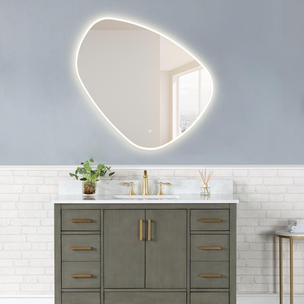 Rasso Novelty 39" Frameless Modern Bathroom/Vanity LED Lighted Wall Mirror. Picture 12