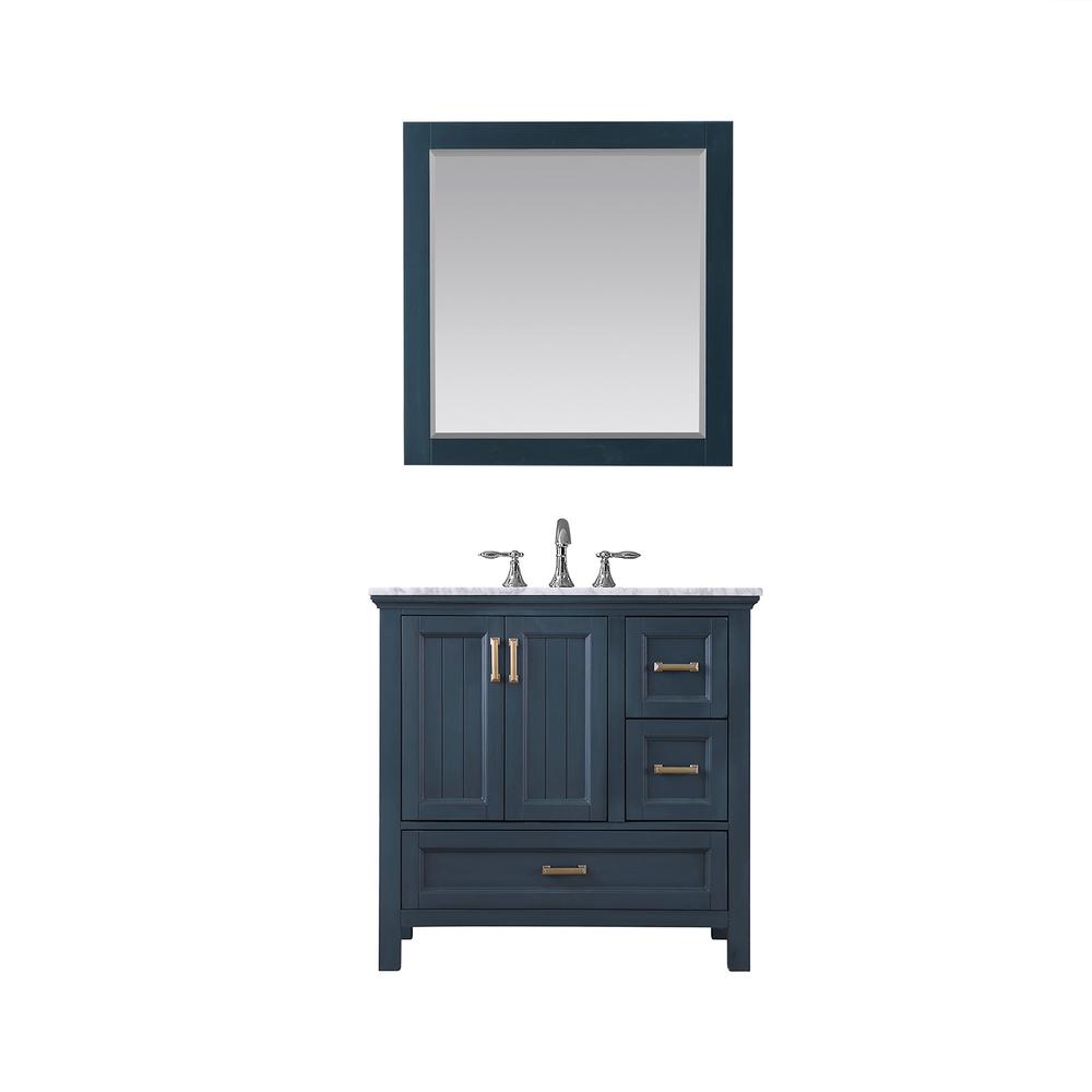 36" Single Bathroom Vanity Set in Classic Blue with Mirror. Picture 1