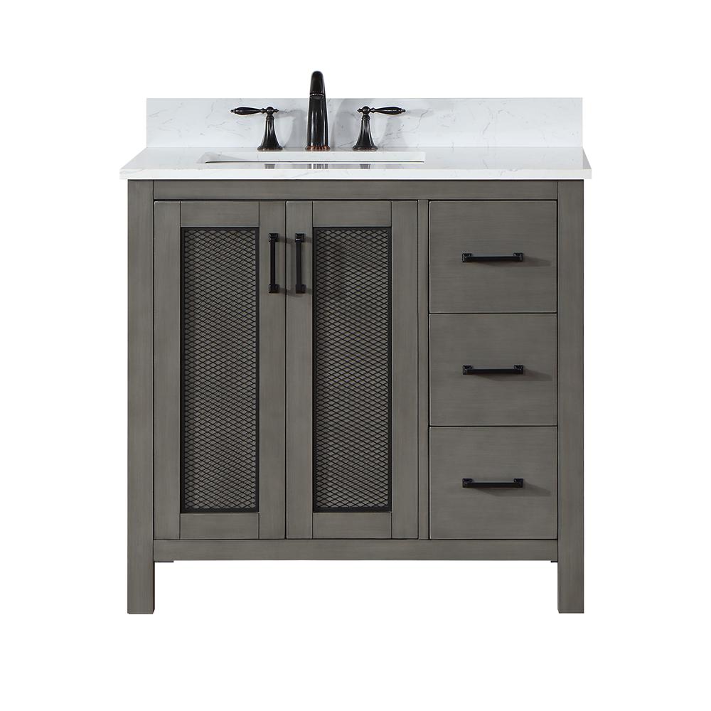 36" Single Bathroom Vanity Set in Gray Pine without Mirror. Picture 1