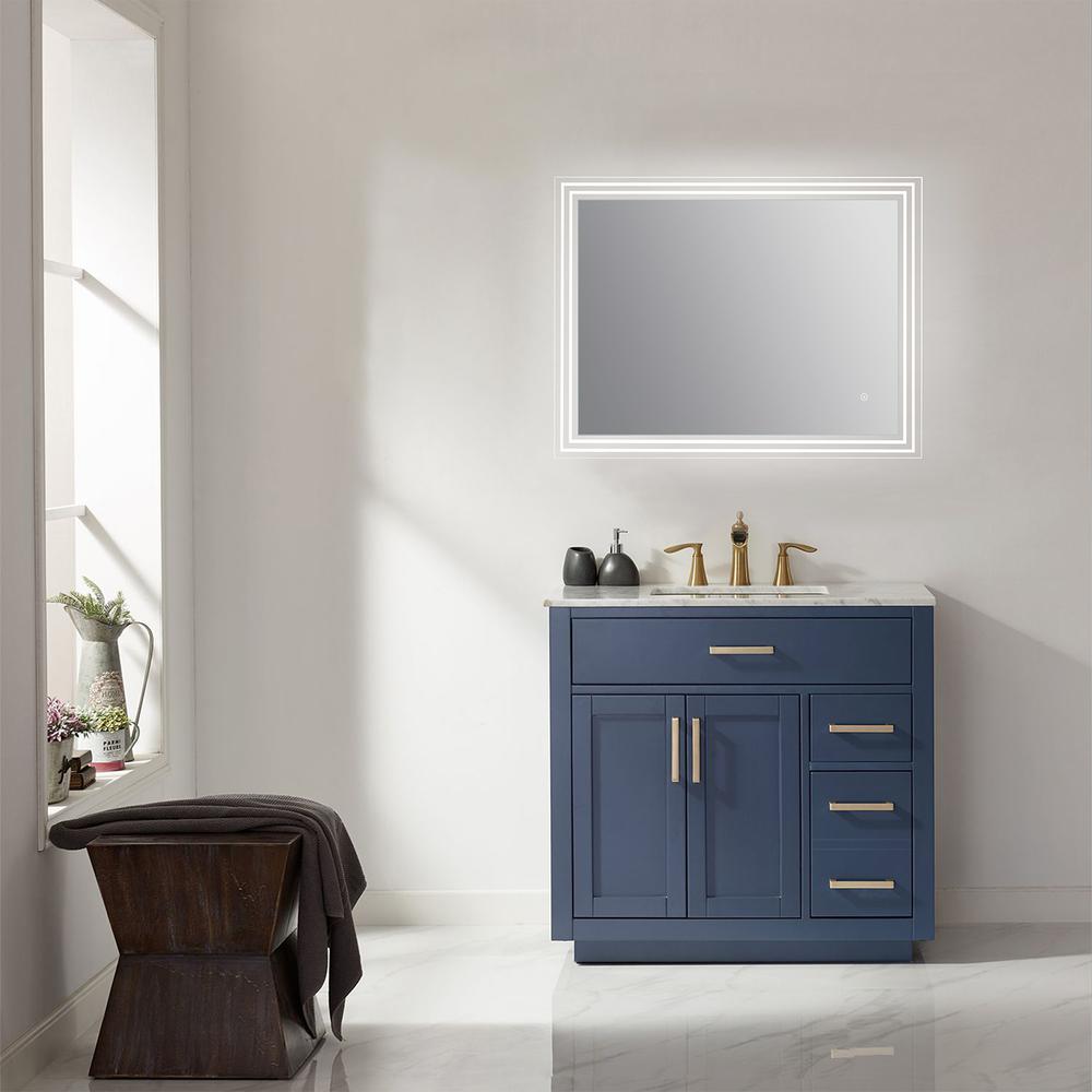Livorno 36” Rectangle Frameless Modern LED Bathroom Vanity Mirror. Picture 5