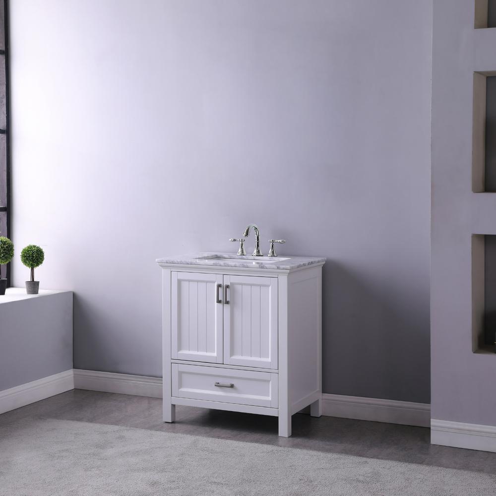 30" Single Bathroom Vanity Set in White without Mirror. Picture 10