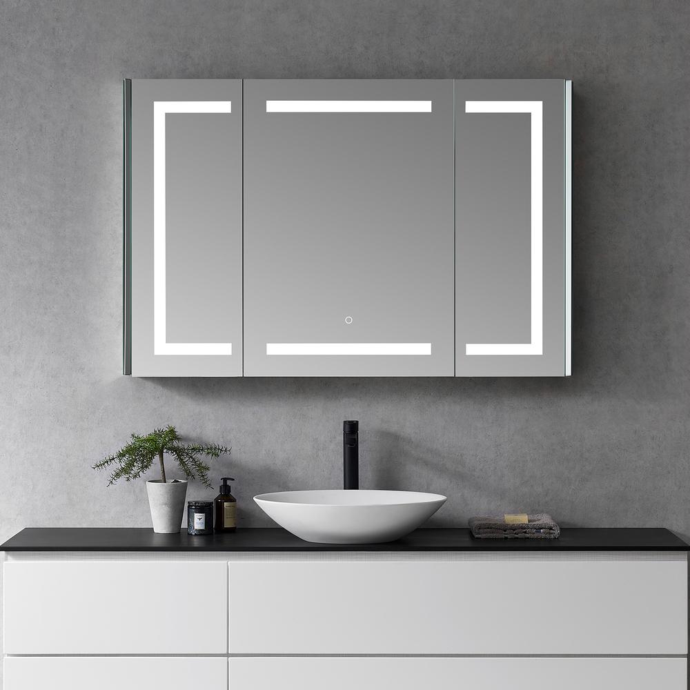 Frameless Surface-Mount/Recessed LED Lighted Bathroom Medicine Cabinet. Picture 8