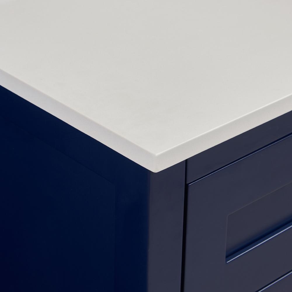 49 in. Composite Stone Vanity Top in Milano White with White Sink. Picture 8