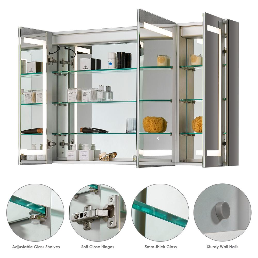 Frameless Surface-Mount/Recessed LED Lighted Bathroom Medicine Cabinet. Picture 14