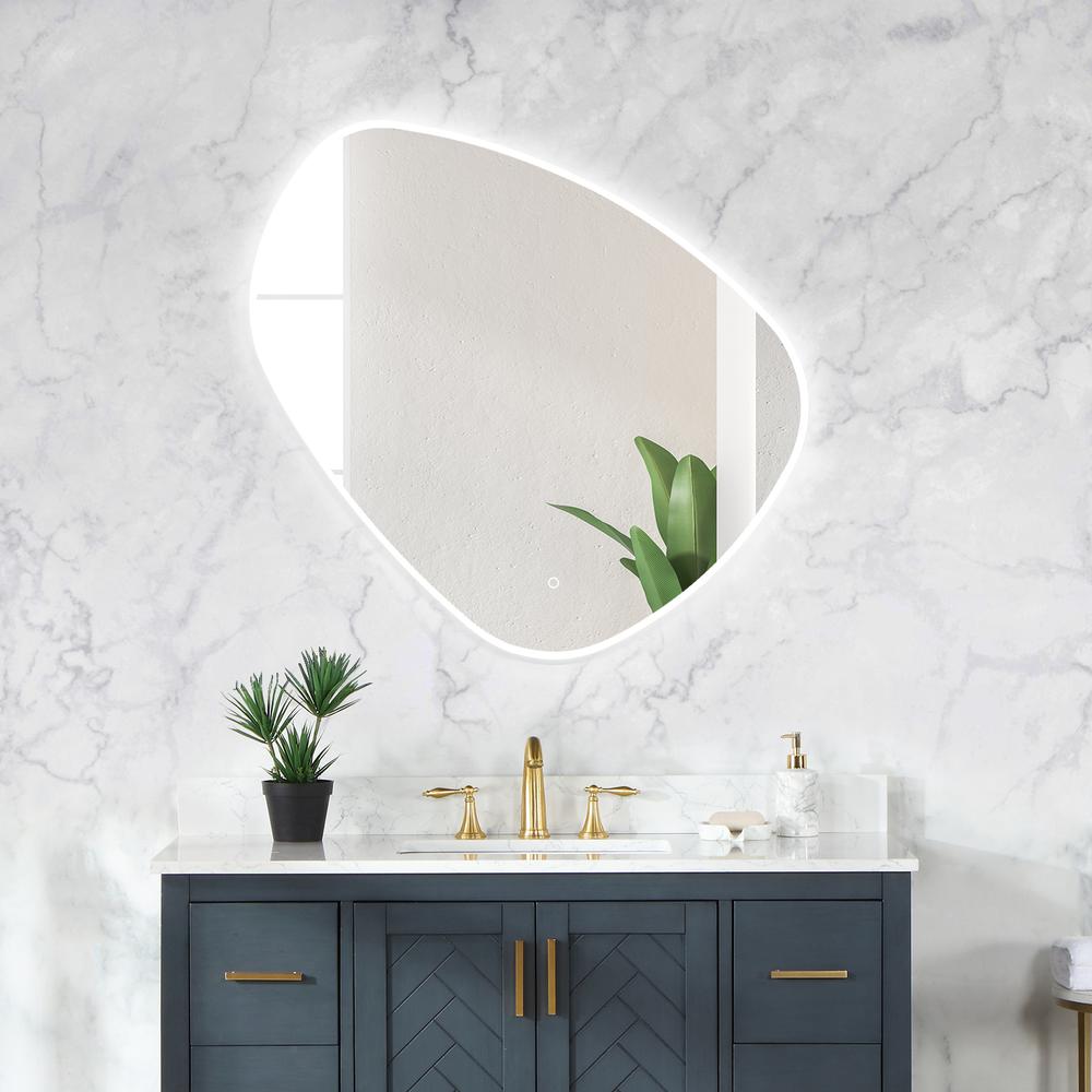 Rasso Novelty 39" Frameless Modern Bathroom/Vanity LED Lighted Wall Mirror. Picture 10