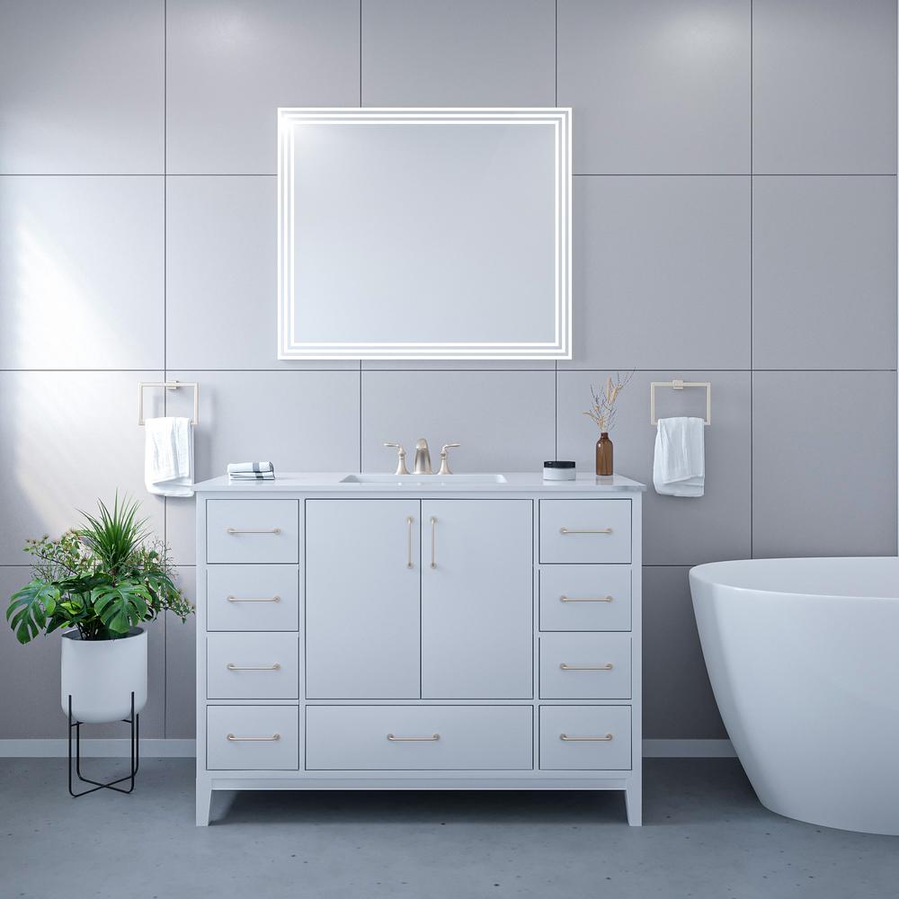Livorno 36” Rectangle Frameless Modern LED Bathroom Vanity Mirror. Picture 9