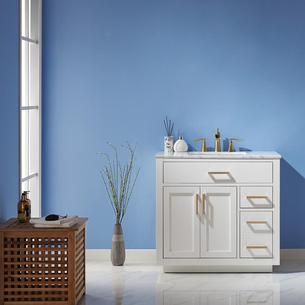 36" Single Bathroom Vanity Set in White without Mirror. Picture 3