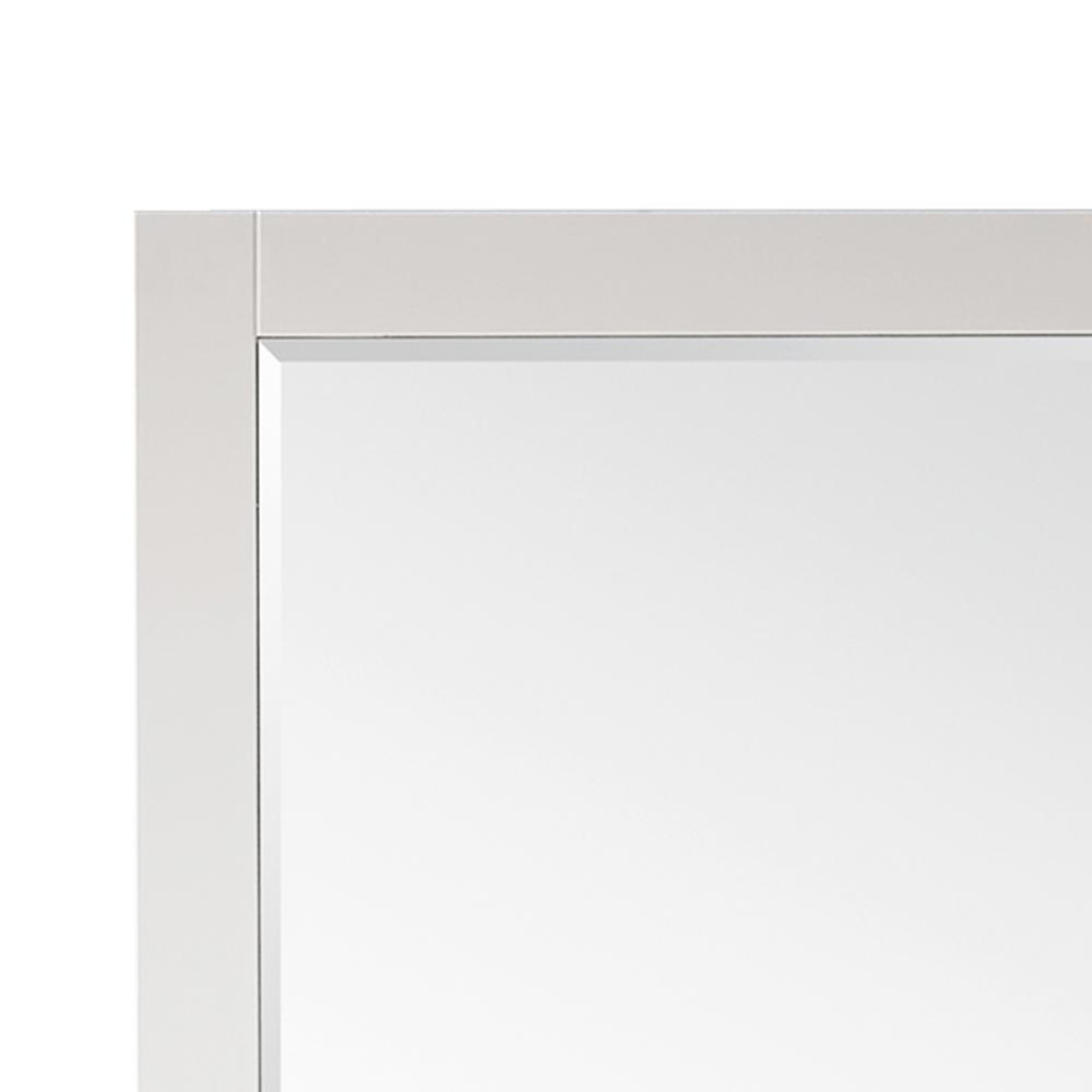 48" Rectangular Bathroom Wood Framed Wall Mirror in White. Picture 9