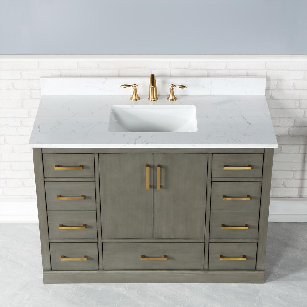 48" Single Bathroom Vanity Set in Gray Pine without Mirror. Picture 6