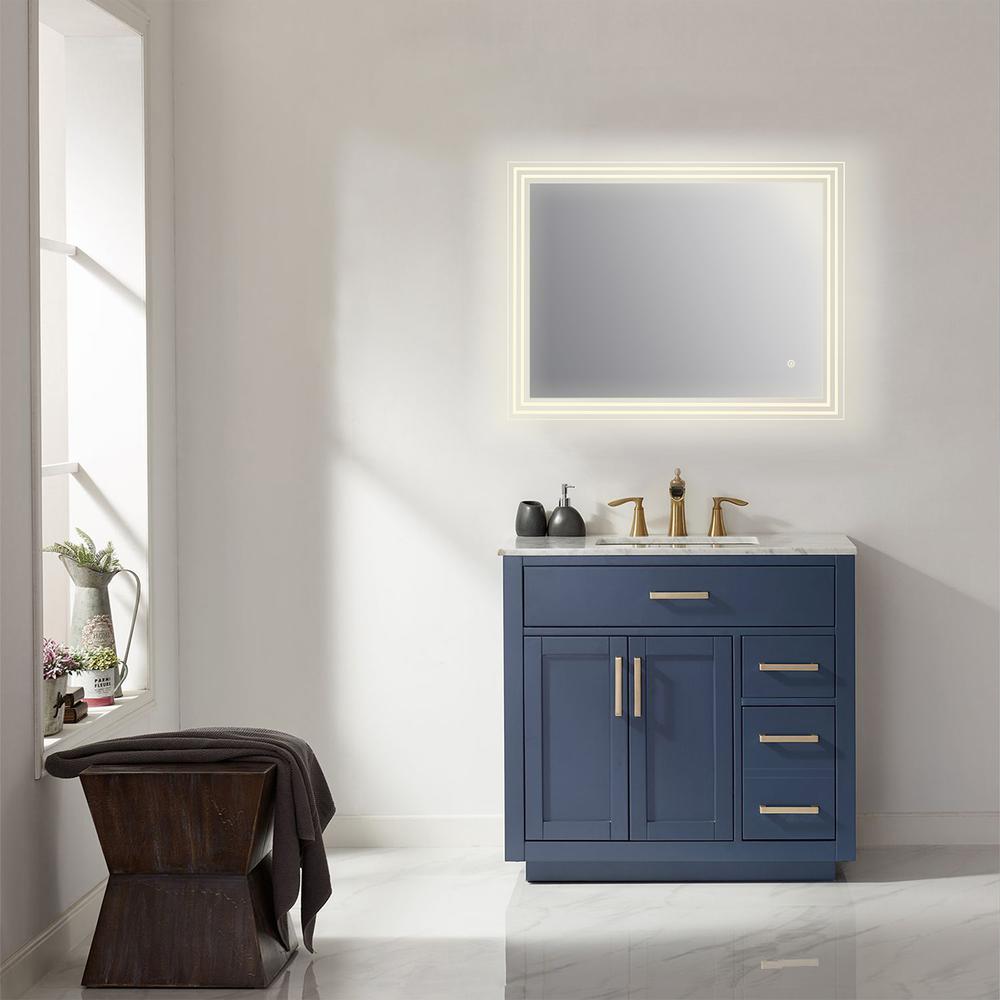 Livorno 36” Rectangle Frameless Modern LED Bathroom Vanity Mirror. Picture 8