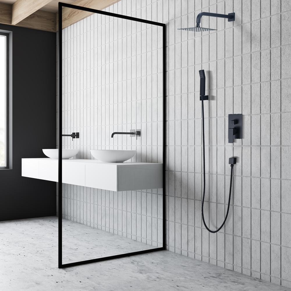 Raeren Complete Shower System in Matte Black with Rough-In Valve. Picture 9