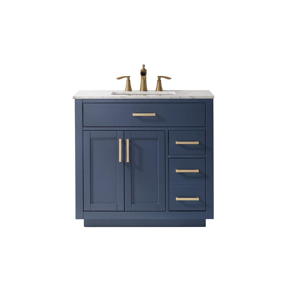 36" Single Bathroom Vanity Set in Royal Blue without Mirror. Picture 1