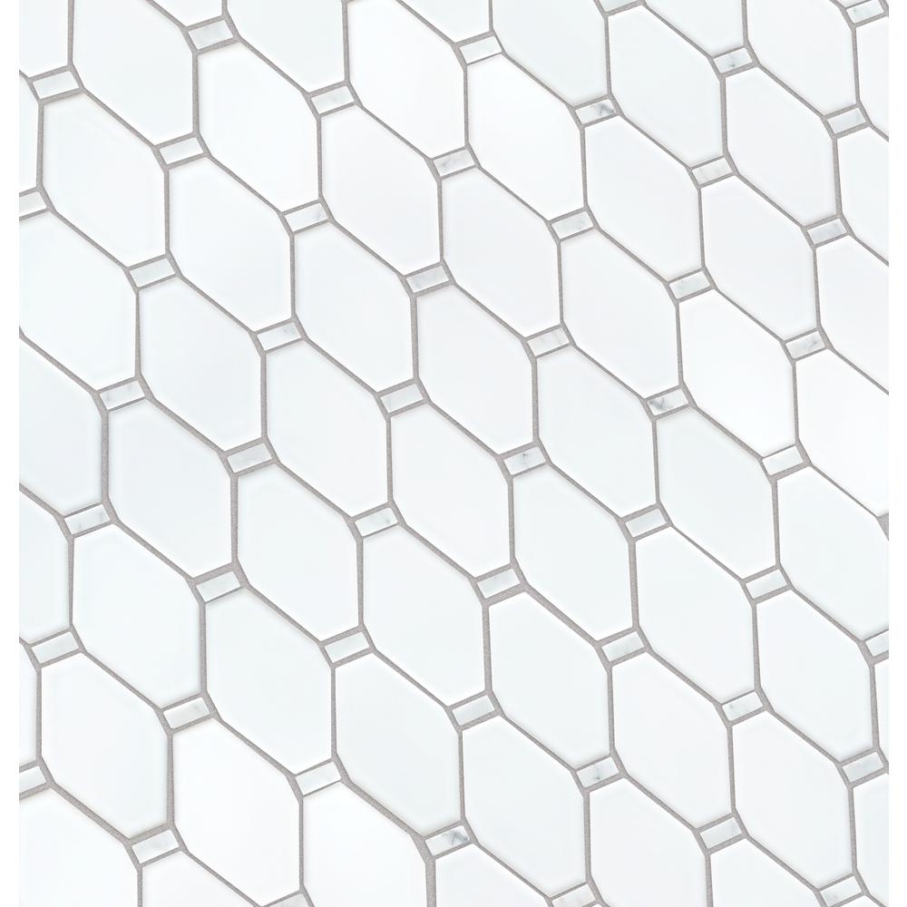 Badajoz 11.5” x 10.94” Honeycomb Glass Mosaic Floor and Wall Tile. Picture 3