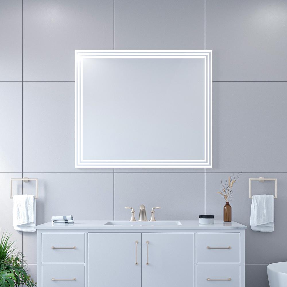 Livorno 36” Rectangle Frameless Modern LED Bathroom Vanity Mirror. Picture 10