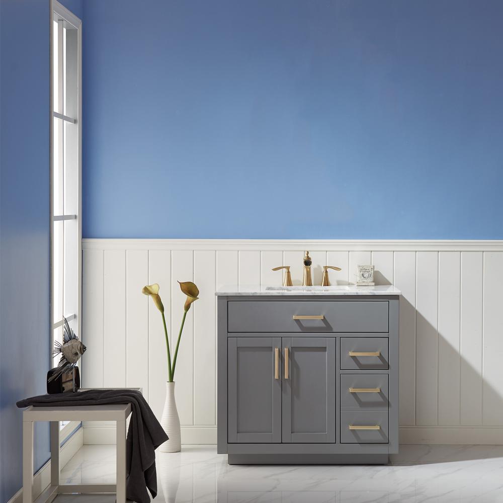 36" Single Bathroom Vanity Set in Gray without Mirror. Picture 8