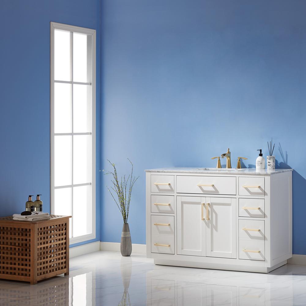 48" Single Bathroom Vanity Set in White without Mirror. Picture 7