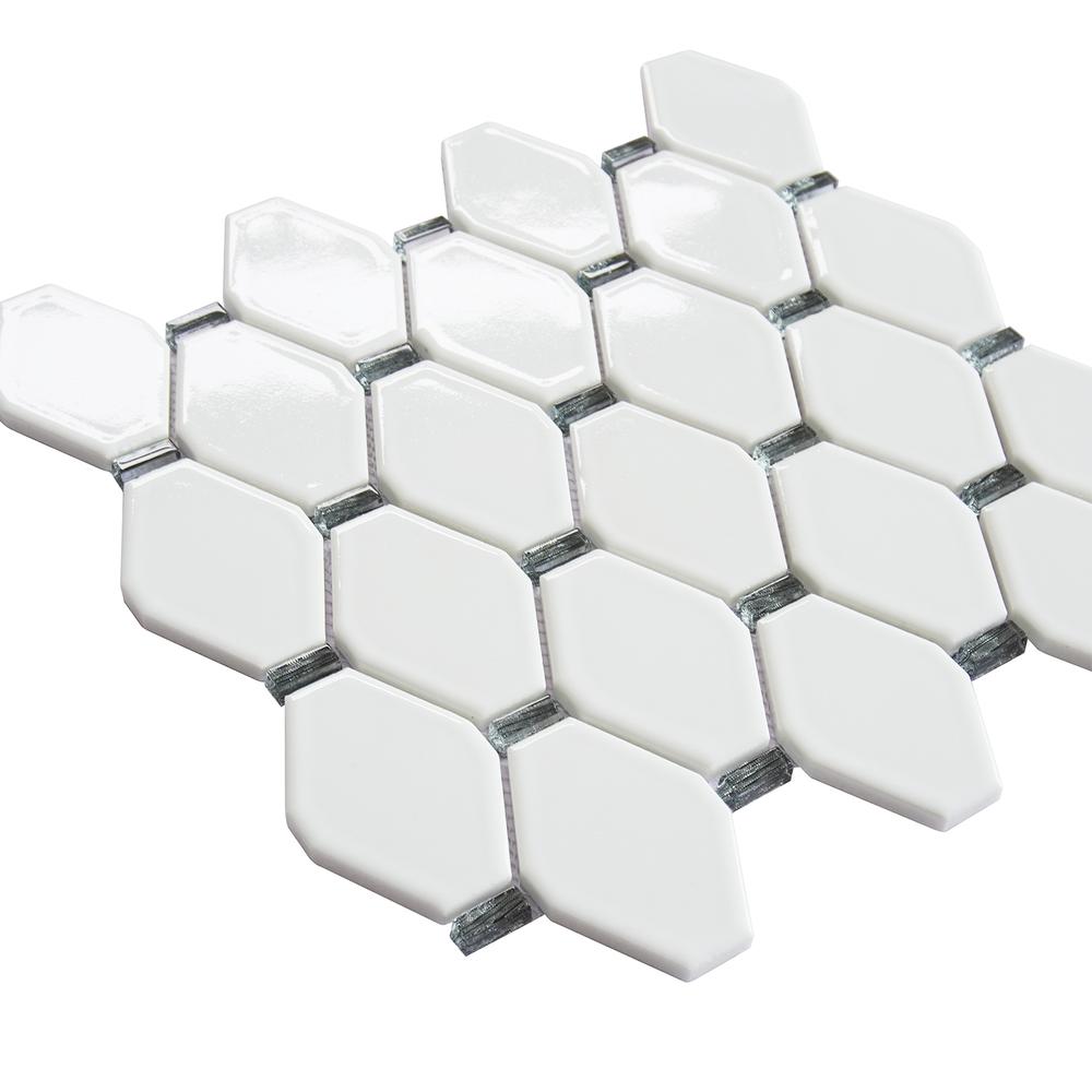 Badajoz  11.5” x 10.94” Honeycomb Glass Mosaic Wall Tile. Picture 2
