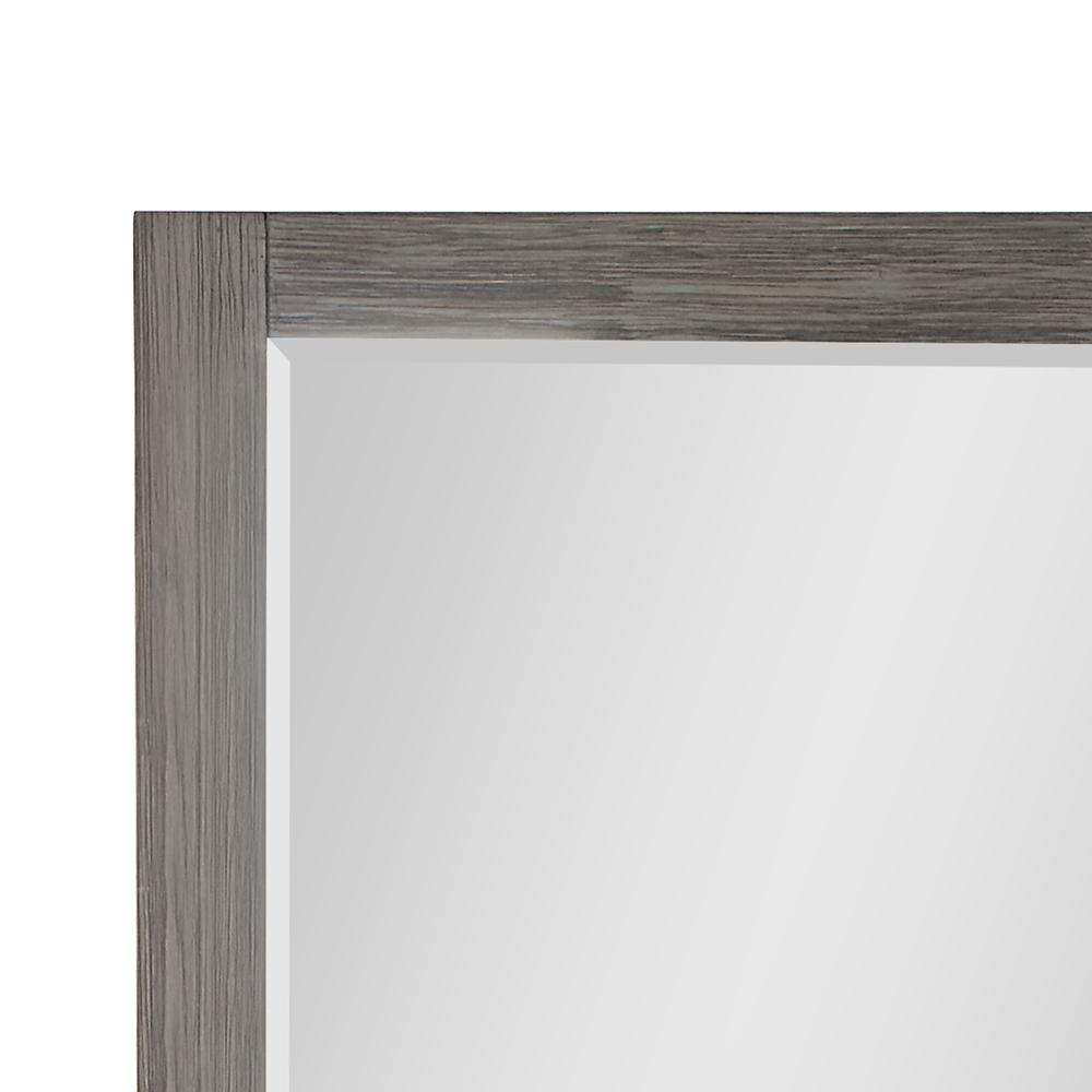 28" Rectangular Bathroom Wood Framed Wall Mirror in Classical Grey. Picture 11
