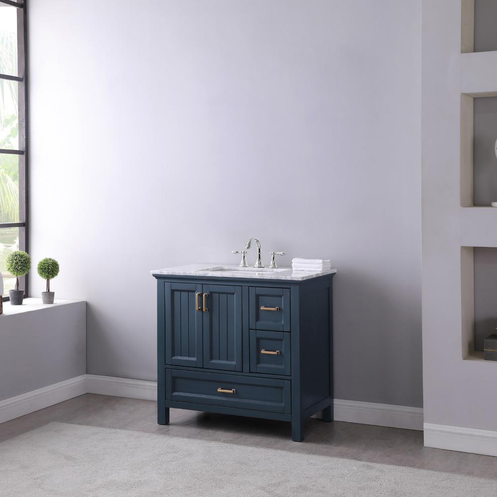 36" Single Bathroom Vanity Set in Classic Blue without Mirror. Picture 11