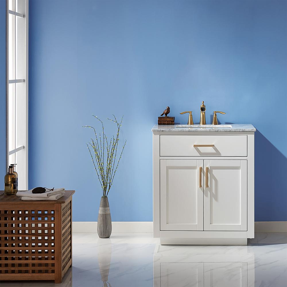 30" Single Bathroom Vanity Cabinet Only in White without Countertop and Mirror. Picture 4
