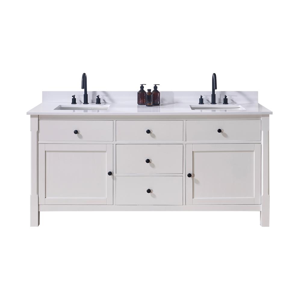 73. in Composite Stone Vanity Top in Snow White with White Sink. Picture 5