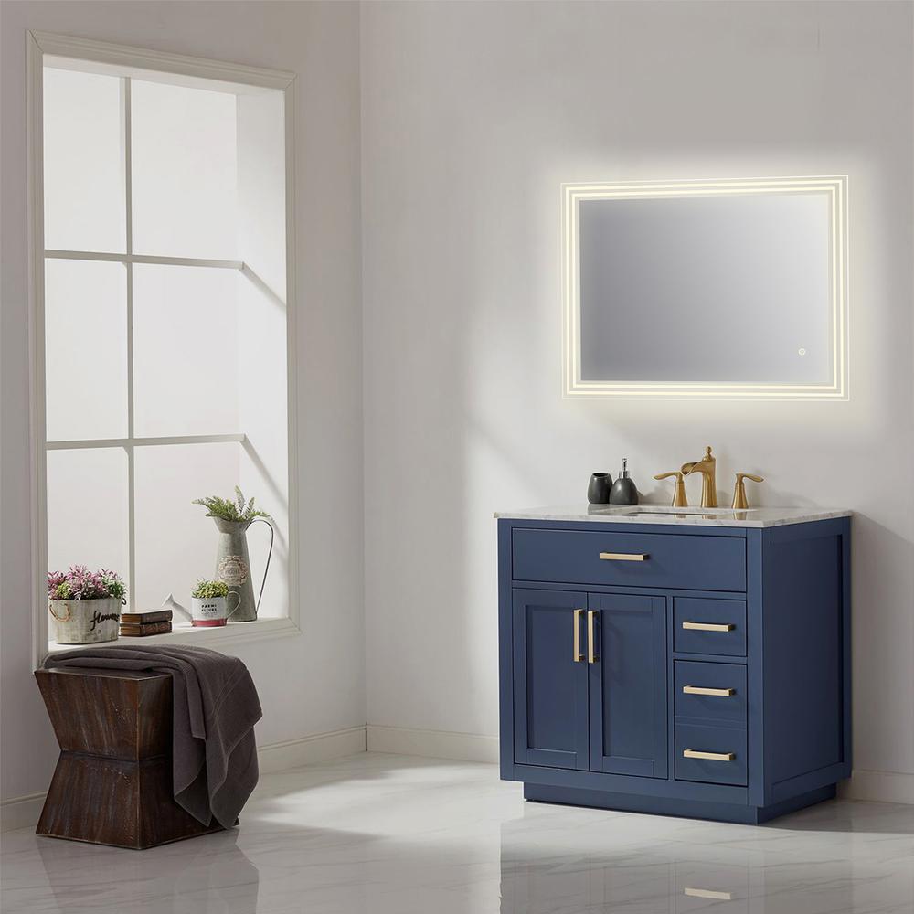 Livorno 36” Rectangle Frameless Modern LED Bathroom Vanity Mirror. Picture 7