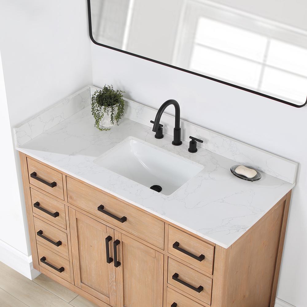 48" Single Bathroom Vanity in Light Brown without Mirror. Picture 7