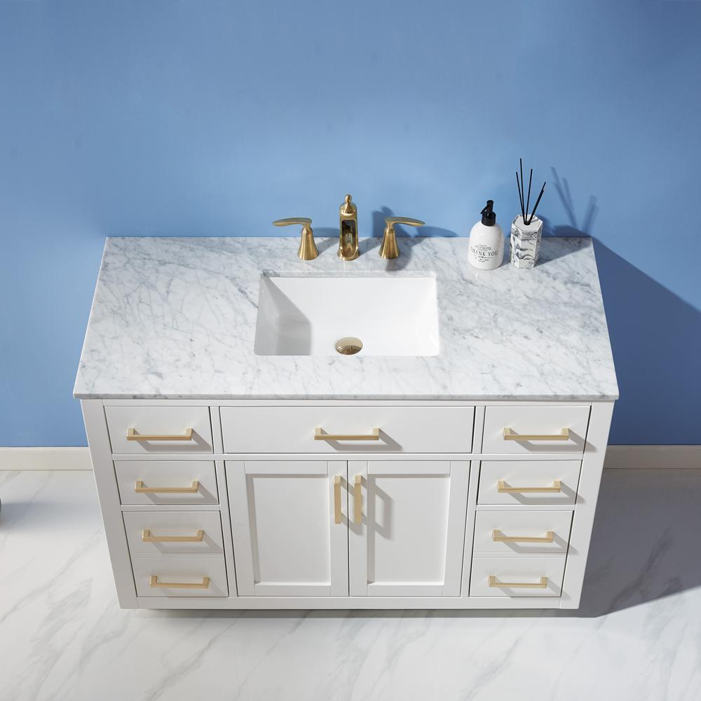 48" Single Bathroom Vanity Set in White without Mirror. Picture 6