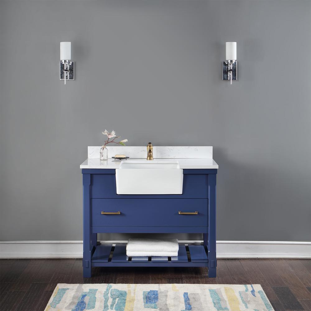 42" Single Bathroom Vanity Set in Jewelry Blue without Mirror. Picture 10