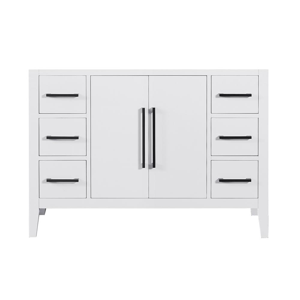 Single Bathroom Cabinet Vanity Base in White without Top and Sink, no Mirror. Picture 1