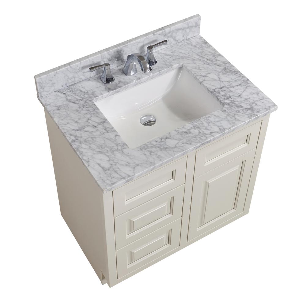 31 in. Natural Marble Vanity Top with White Sink. Picture 5